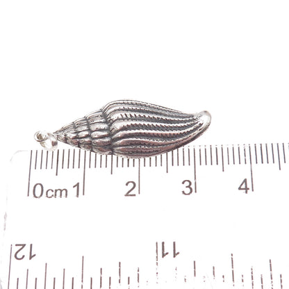 925 Sterling Silver Vintage Seashell Oxidized Charm Pendant