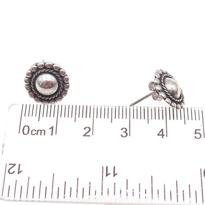 Old Pawn 925 Sterling Silver Vintage Southwestern Sun Beaded Tribal Earrings
