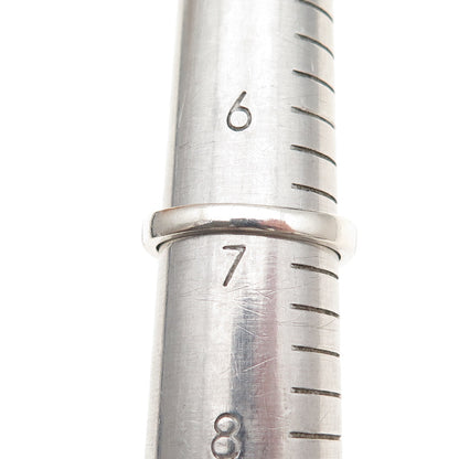 925 Sterling Silver Vintage Real Round-Cut Diamond Promise Ring Size 6.75