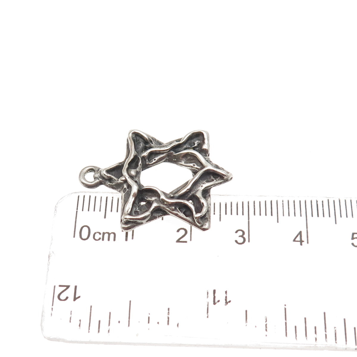 KIM 925 Sterling Silver Vintage Star of David Oxidized Charm Pendant