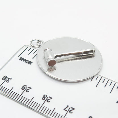 925 Sterling Silver Vintage JMF STG Hammer Pendant