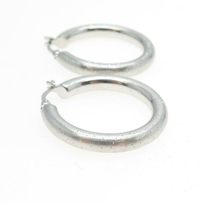 925 Sterling Silver Dotted Hoop Earrings