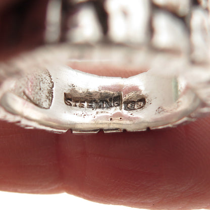 Sara Blaine 925 Sterling Silver Vintage Tree Bark Oxidized Ring Size 5.25