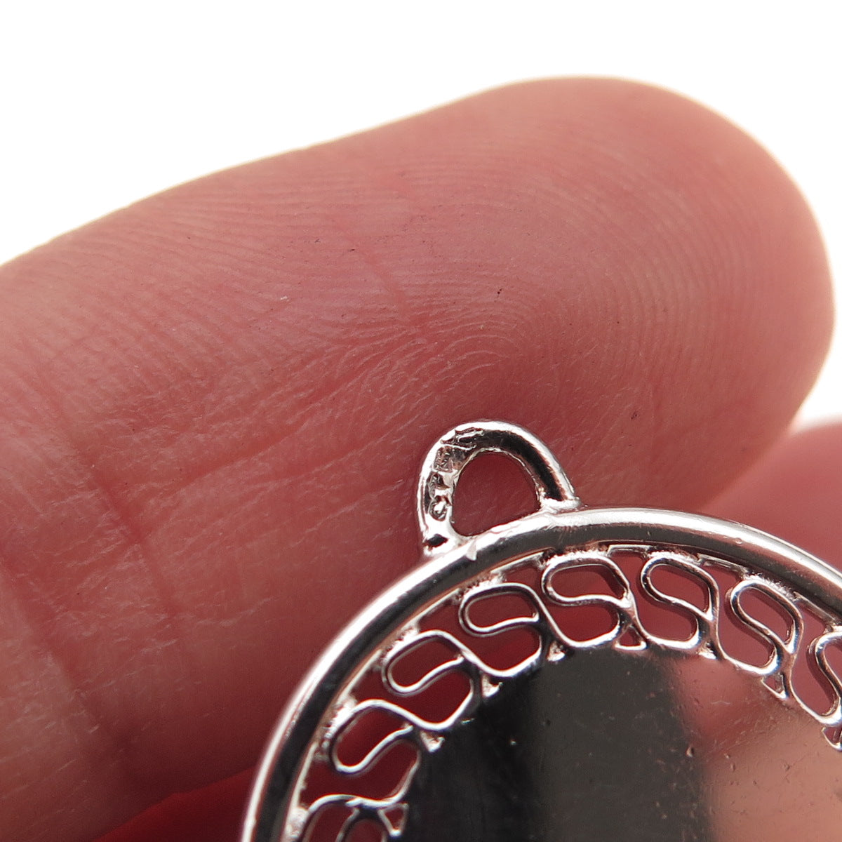 925 Sterling Silver Vintage Bell Eternal Curve Charm Pendant