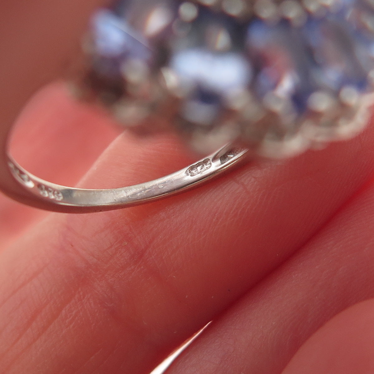 Chuck Clemency 925 Sterling Silver Real Tanzanite Floral Cluster Ring Size 8.25