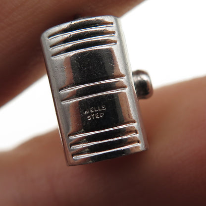 WELLS 925 Sterling Silver Antique Art Deco Stanhope Holy Bible Mini 3D Pendant