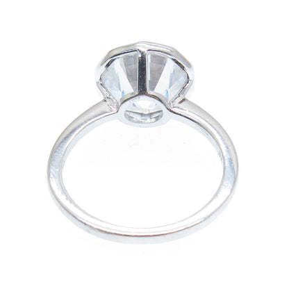 DEE BERKLEY JEWELRY 925 Sterling Silver C Z Engagement Ring Size 7.25