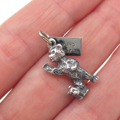 Bell Trading Post 925 Sterling Silver Vintage Bear Iowa Oxidized Mini Pendant