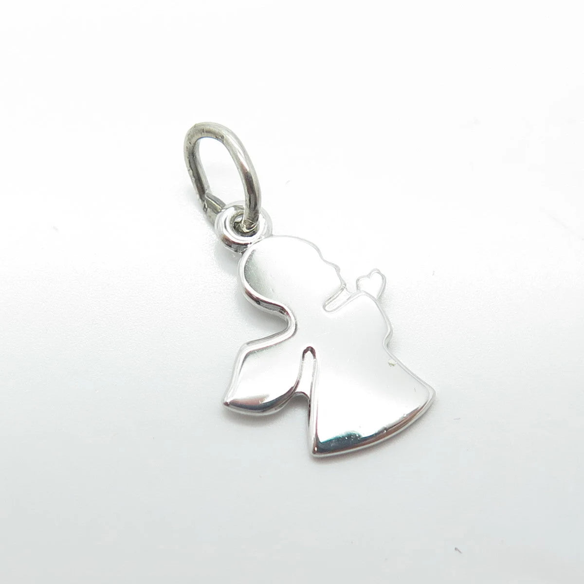 925 Sterling Silver Vintage Rembrandt Angel Charm Pendant