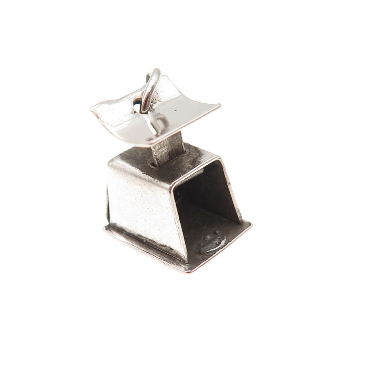 HofC 925 Sterling Silver Antique Art Deco Scale Movable 3D Mini Charm Pendant