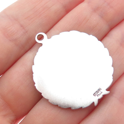 925 Sterling Silver 2-Tone Antique Enamel American Legion Essay Medal Pendant