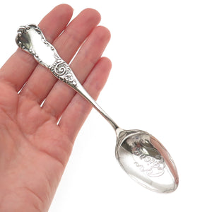 925 Sterling Silver Antique Art Deco Chicago States & Cities Coffee Spoon
