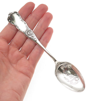 925 Sterling Silver Antique Art Deco Chicago States & Cities Coffee Spoon