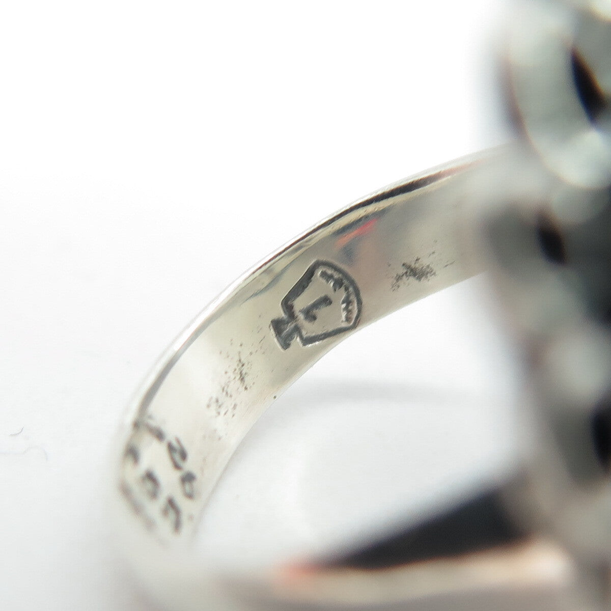 925 Sterling Silver Vintage Mexico Real Aventurine Modernist Ring Size 5.75