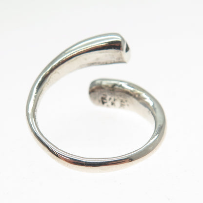 925 Sterling Silver Vintage Mexico Real Abalone Shell Adjustable Ring Size 7