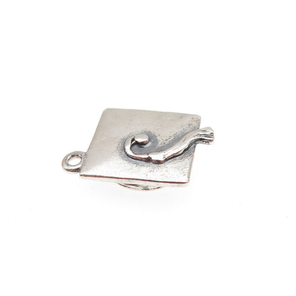 James Avery 925 Sterling Silver Vintage Graduation Hat 3D Mini Charm Pendant