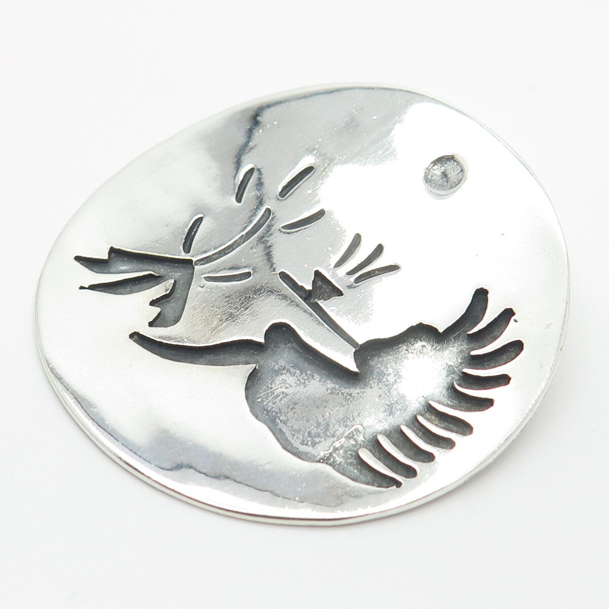 925 Sterling Silver Vintage Mexico Hedgehog Storyteller Pendant
