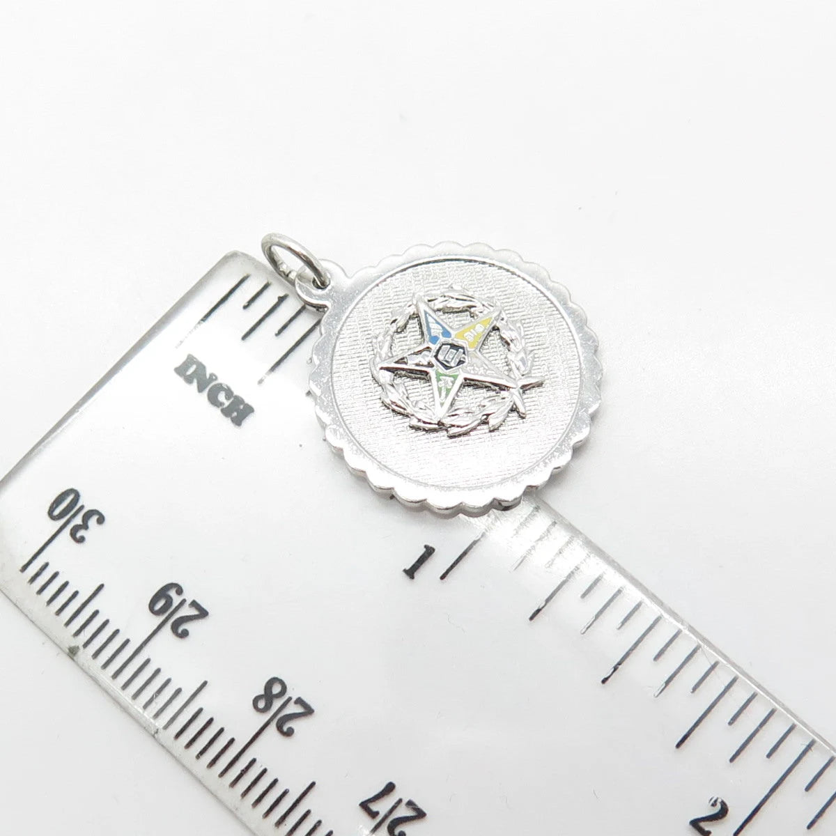 GRIFFITH & SONS CO 925 Sterling Silver Vintage Enamel Masonic Star Pendant
