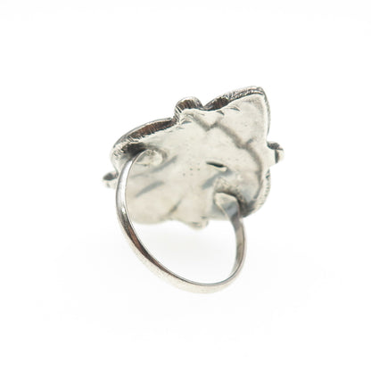 Old Pawn 925 Sterling Silver Vintage Royston Turquoise Snake Eye Ring Size 6.5