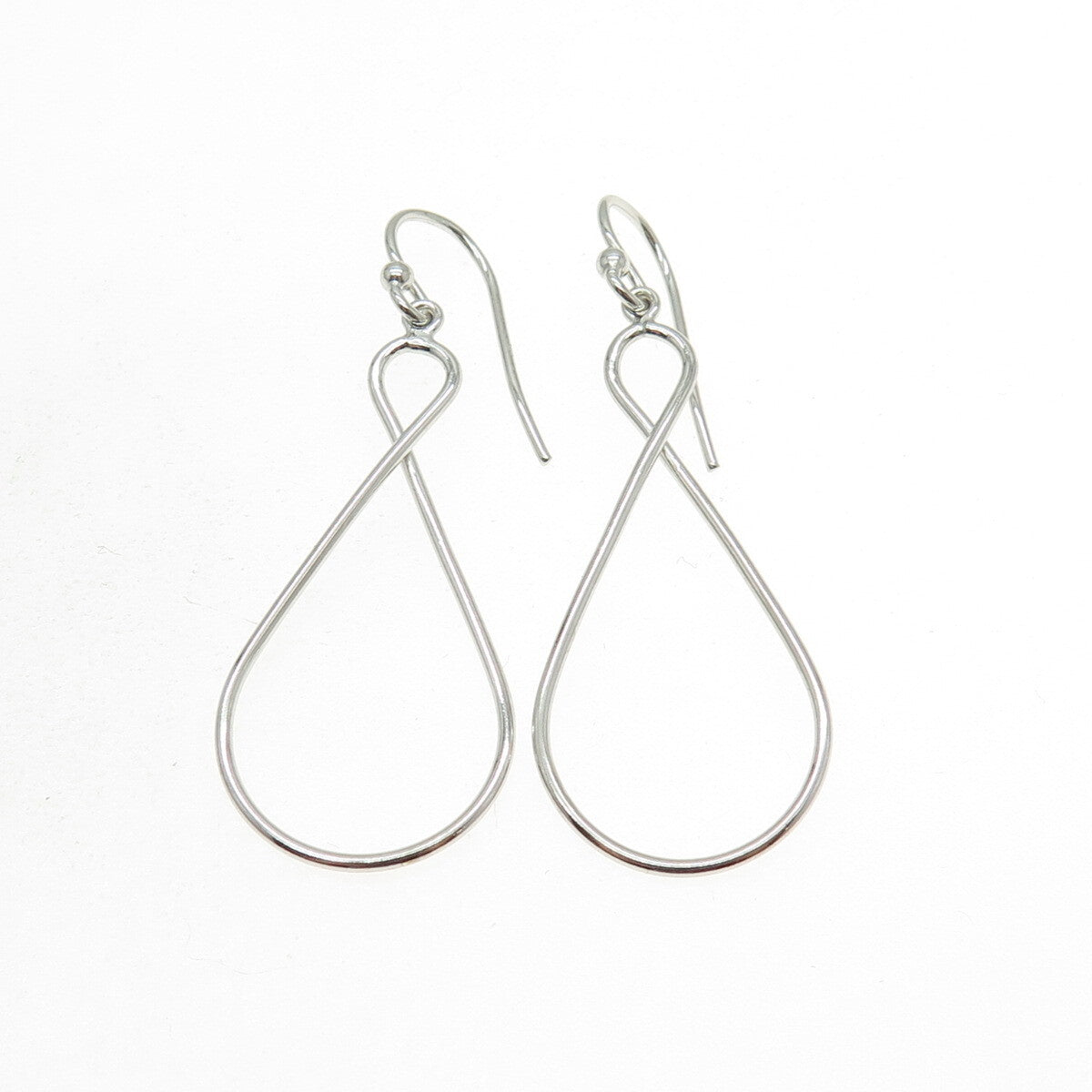 925 Sterling Silver Infinity Modernist Dangle Earrings