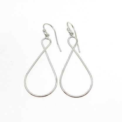 925 Sterling Silver Infinity Modernist Dangle Earrings