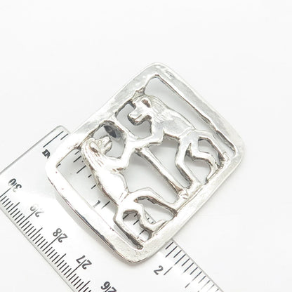 925 Sterling Silver Vintage Lion Large Slide Pendant