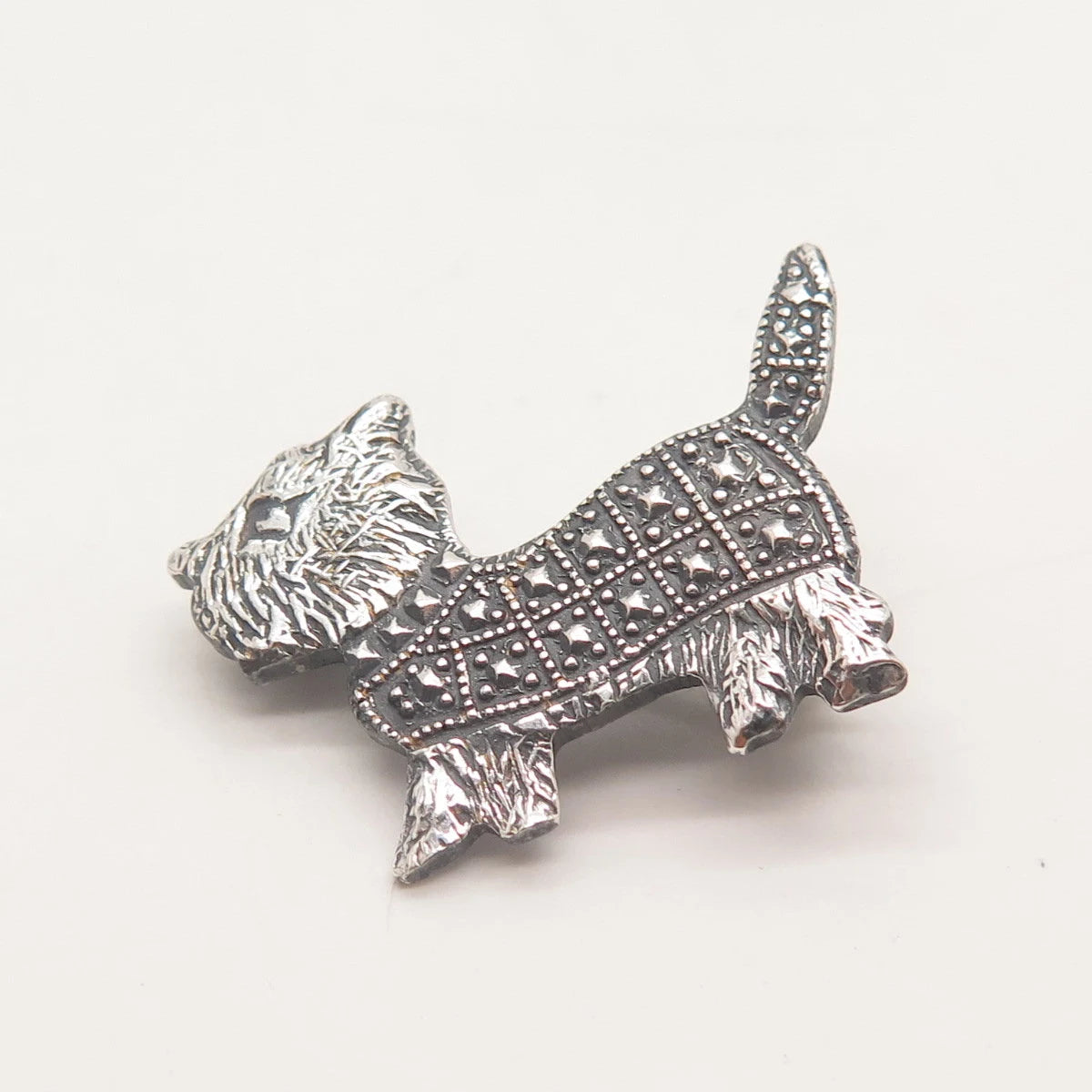 800 Silver Vintage Dog Pin Brooch
