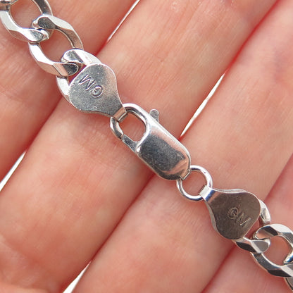 925 Sterling Silver Vintage Italy Figaro Chain Necklace 26"