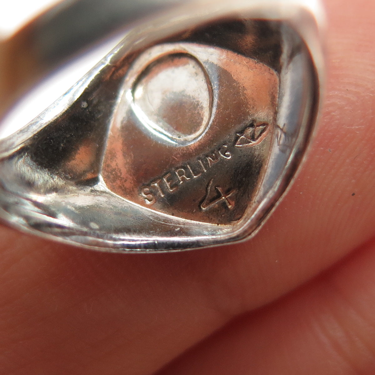 VARGAS 925 Sterling Silver Vintage Boy Scouts Oxidized Signet Ring Size 4