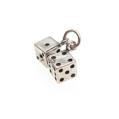 Maisels Indian 925 Sterling Silver Vintage Lucky Dice 3D Mini Charm Pendant