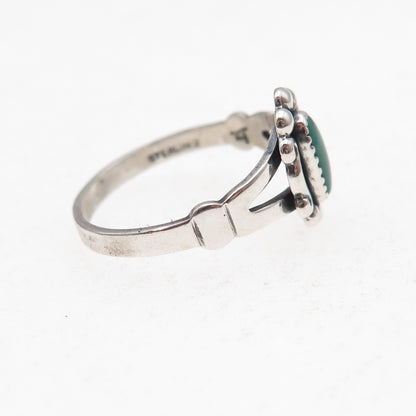 Bell Trading Post Old Pawn 925 Sterling Silver Vintage Turquoise Ring Size 7.25