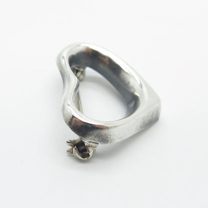 925 Sterling Silver Vintage Mexico Open Heart Pin Brooch