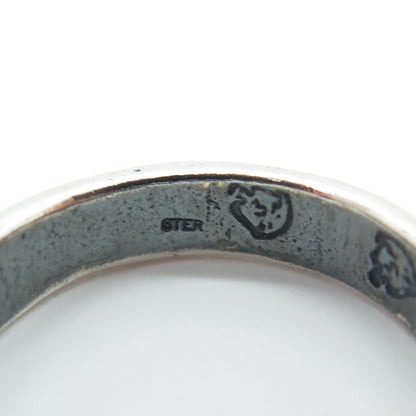 925 Sterling Silver Vintage Mexico Tribal Maze Band Ring Size 8.5