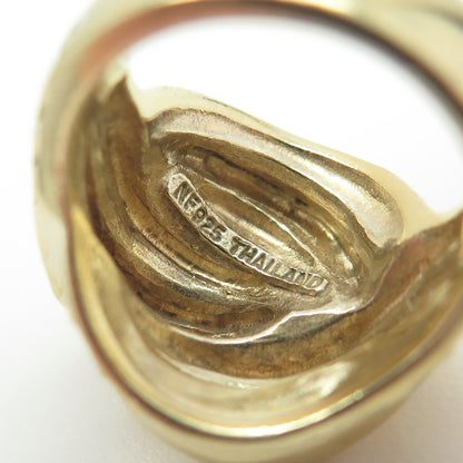 CHAPAL ZENRAY 925 Sterling Silver Gold Plated Twisted Ring Size 6