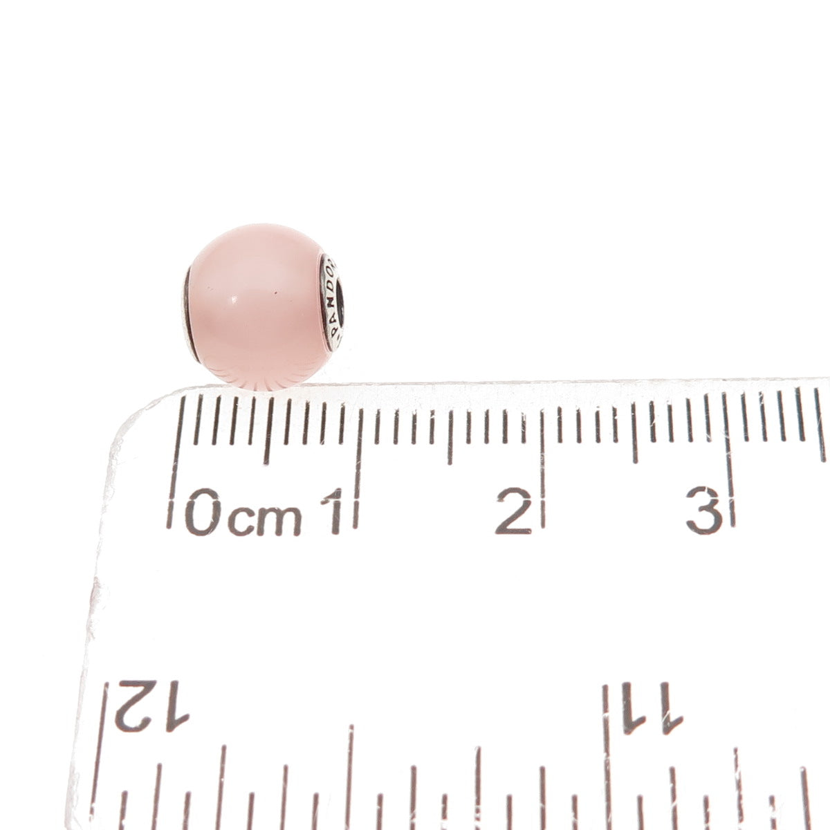 Pandora 925 Sterling Silver Real Rose Quartz Essence Caring Slide Bead Charm