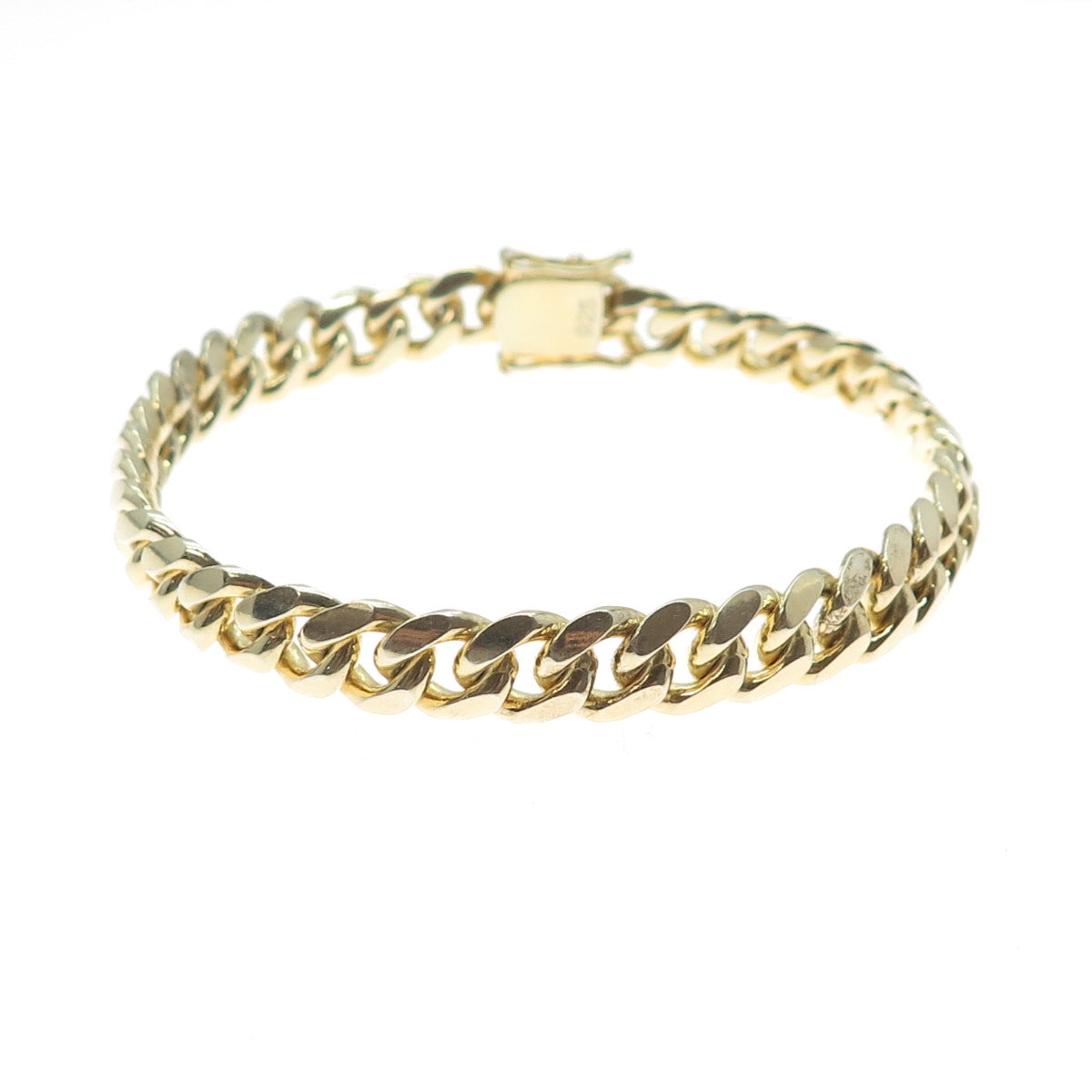 925 Sterling Silver Gold Plated Cuban Link Bracelet 8.75"