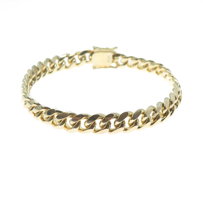 925 Sterling Silver Gold Plated Cuban Link Bracelet 8.75"