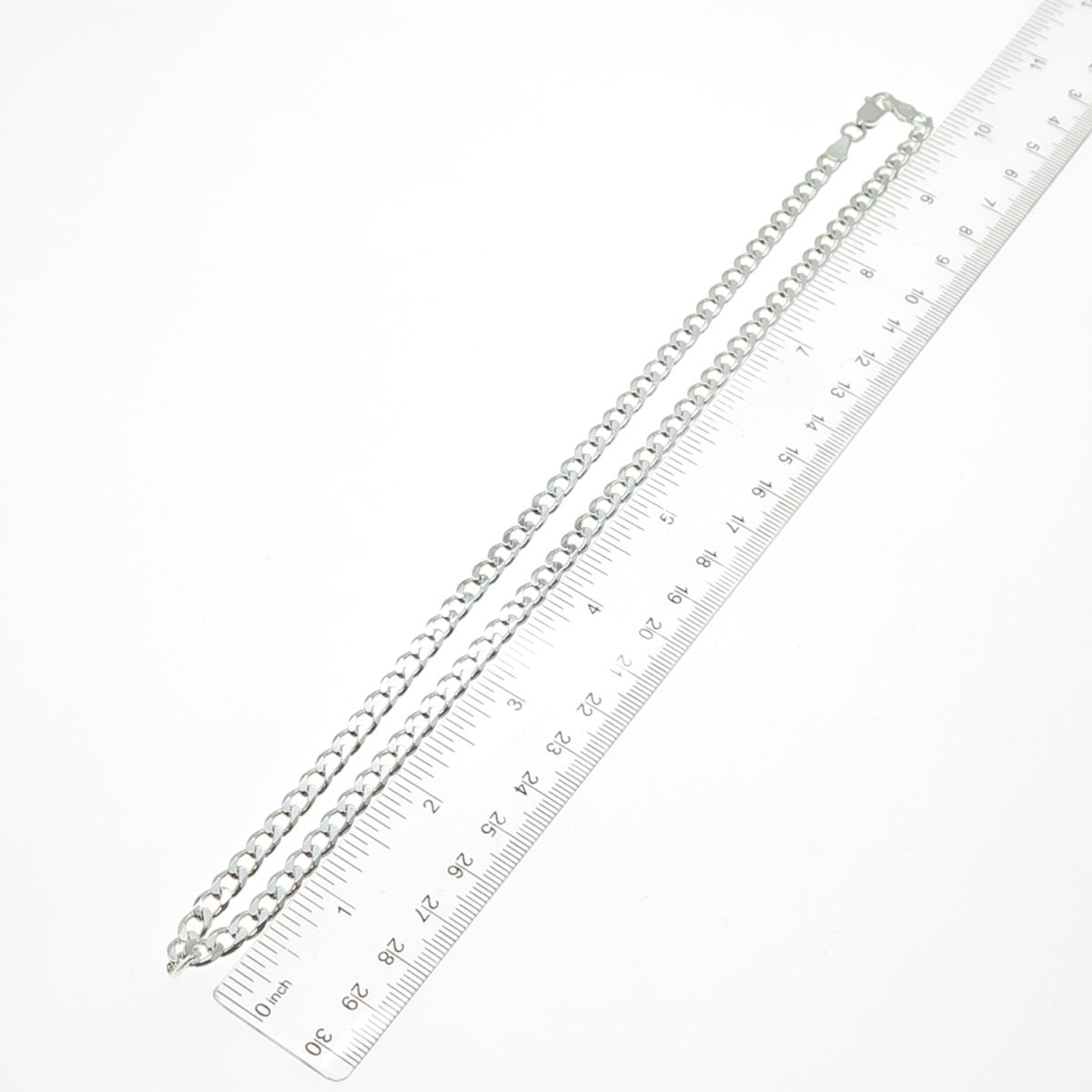 925 Sterling Silver Vintage Italy Curb Chain Necklace 20"