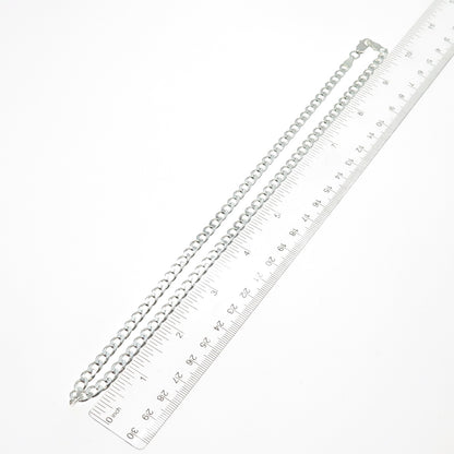 925 Sterling Silver Vintage Italy Curb Chain Necklace 20"