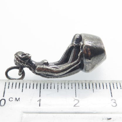 BERNARD HERTZ 925S Sterling Silver Vintage Denmark Mermaid 3D Charm Pendant