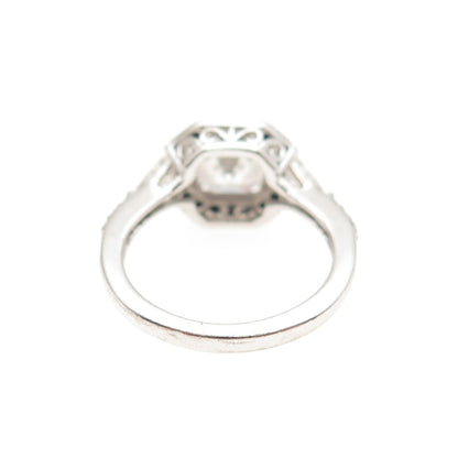 925 Sterling Silver Real Black Spinel & C Z Ring Size 7