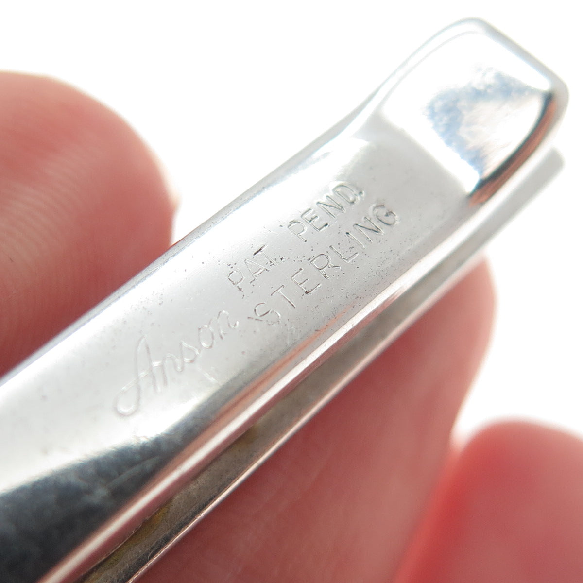 ANSON 925 Sterling Silver Antique Textured Tie Clip