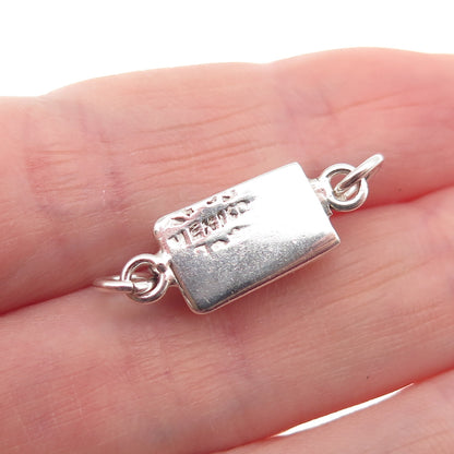 925 Sterling Silver Vintage Mexico Bracelet / Necklace Box Lock Clasp