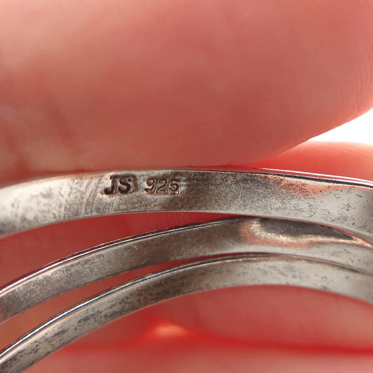 JS JOSEPH SCHMID 925 Sterling Vintage Modernist Wavy Adjustable Bracelet 6.75"
