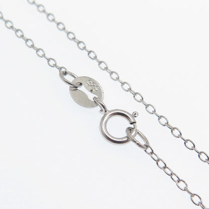 TOKEMOTI 925 Sterling Silver Red Enamel Heart Cable Chain Necklace 18"