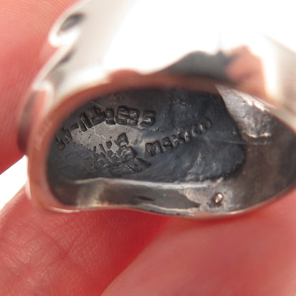 925 Sterling Silver Vintage Mexico Modernist Oxidized Ring Size 8.25