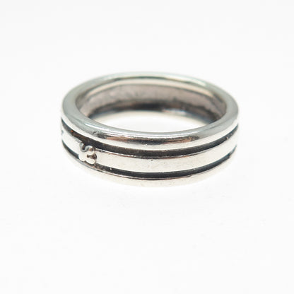925 Sterling Silver Vintage Joy Oxidized Rotating Band Ring Size 6.75