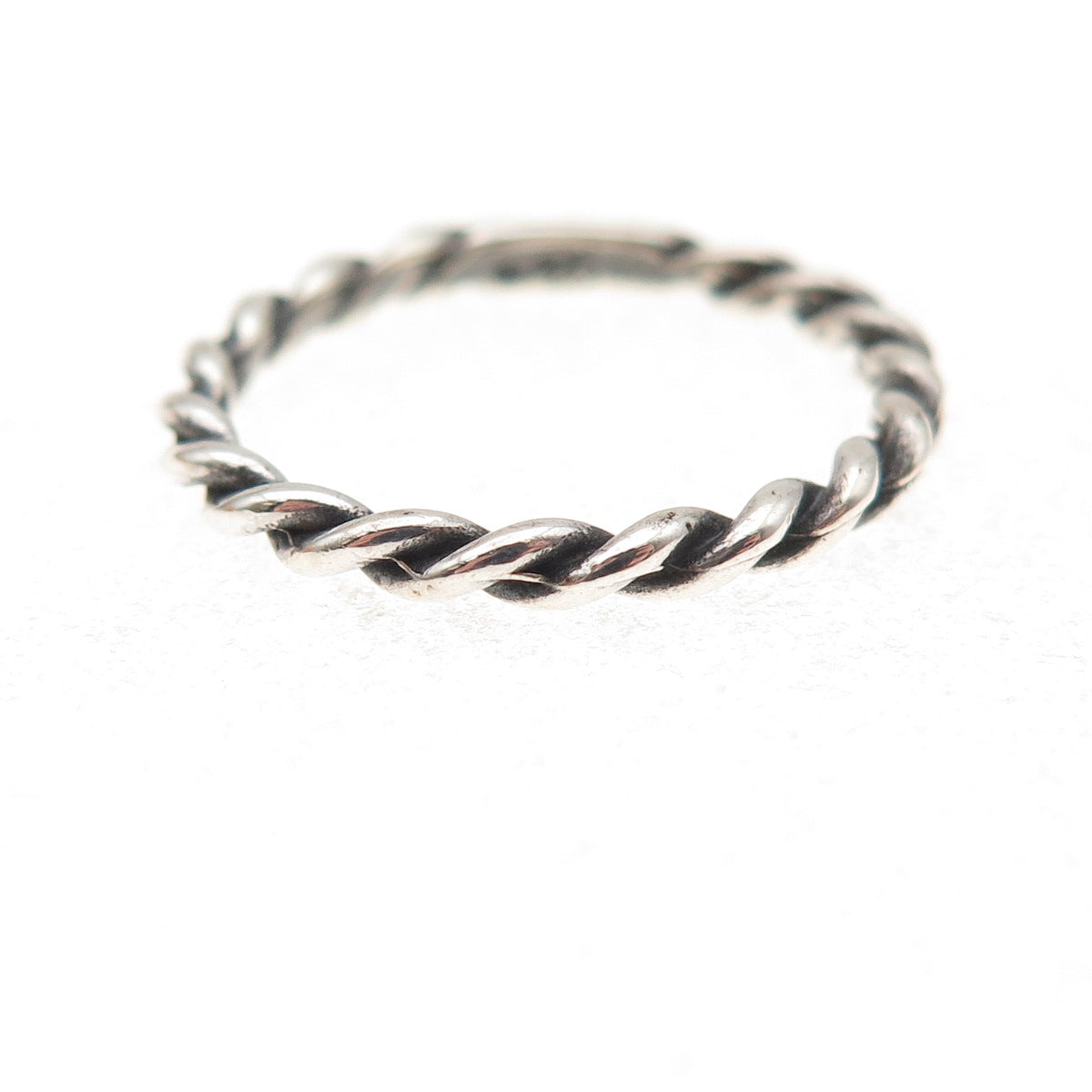 Carolyn Pollack 925 Sterling Silver Vintage Twisted Oxidized Band Ring Size 7