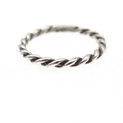 Carolyn Pollack 925 Sterling Silver Vintage Twisted Oxidized Band Ring Size 7