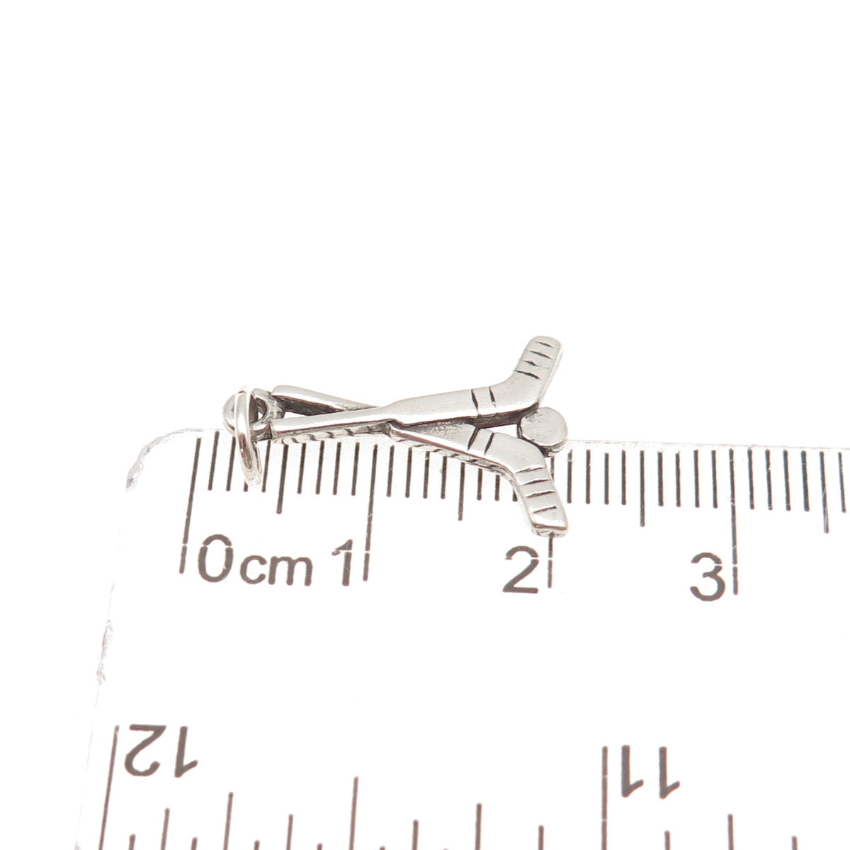 Sunwest 925 Sterling Silver Vintage Crossed Hockey Sticks Mini Charm Pendant